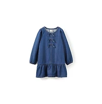 Cotton On Little Girls Betty Bow Front Denim Dress