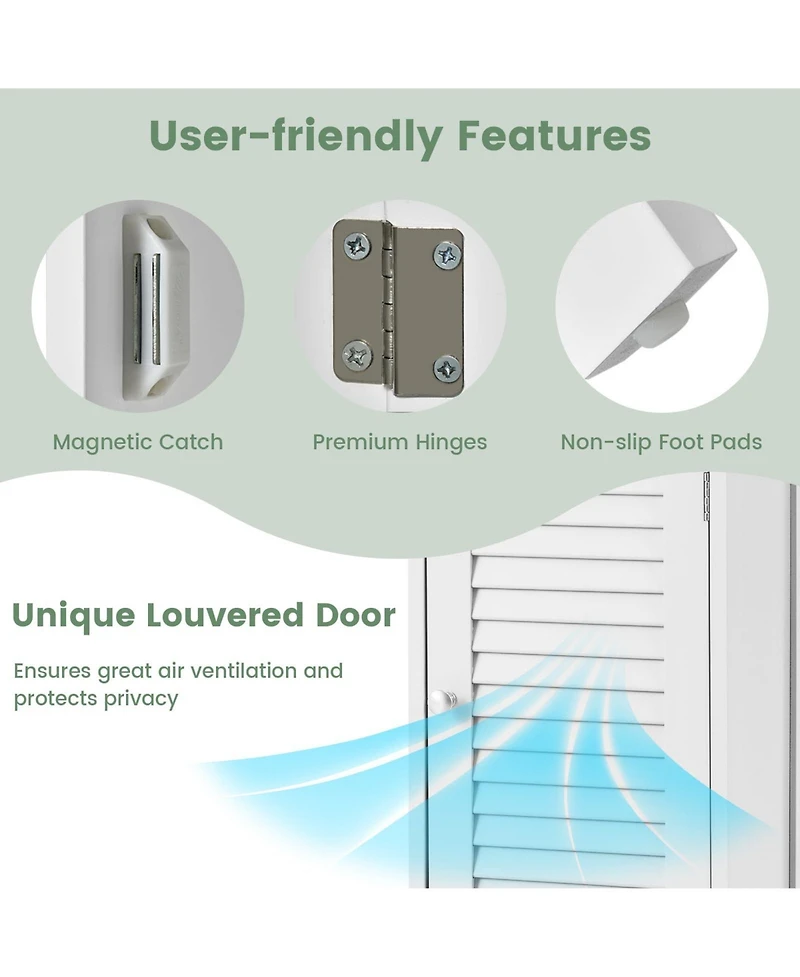 Woodern Bathroom Floor Storage Cabinet with Drawer and Shutter Door