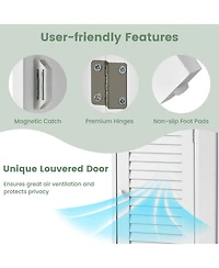 Woodern Bathroom Floor Storage Cabinet with Drawer and Shutter Door