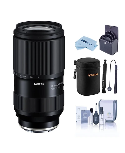 Tamron 50-300mm f/4.5-6.3 Di Iii Vc Vxd Lens for Sony E, Black, Bundle with 67mm Filter Kit, Lens Case, Cleaning Kit, Lens Cap Tether and Cleaning Clo