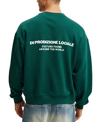 Cotton On Men's Box Fit Graphic Crew Sweater