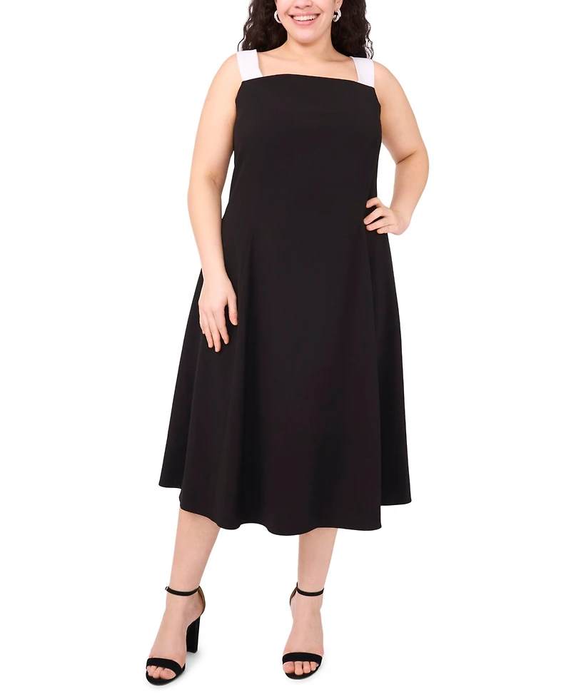 Msk Plus Sleeveless Square-Neck Midi Dress