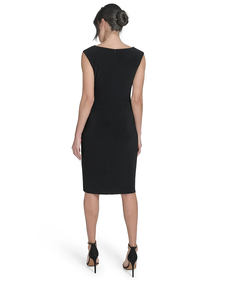 Jessica Howard Petite Sleeveless Asymmetric Sheath Dress