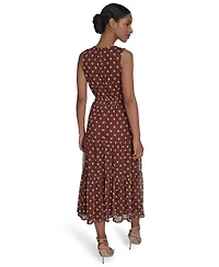Jessica Howard Petite Sleeveless Mesh Midi Dress