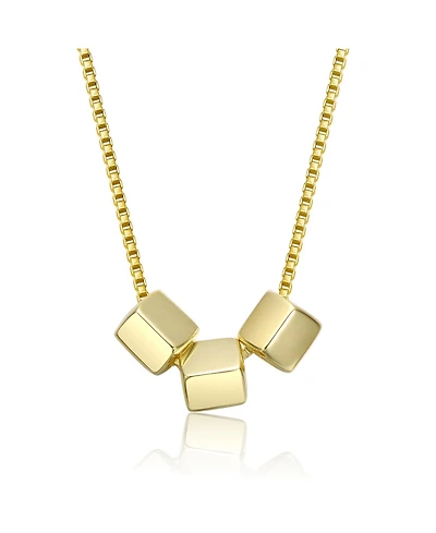 Rachel Glauber 14K Gold Plated with Cube Shaped Beaded Necklace