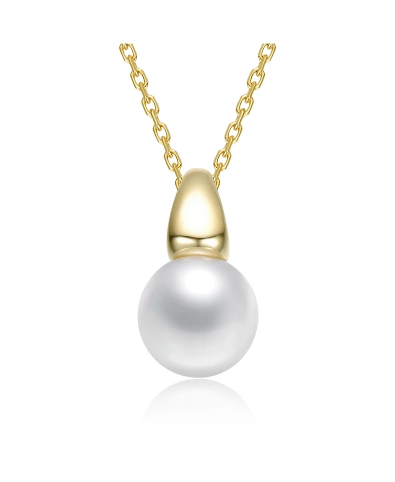 14K Gold Plated with White Mother of Pearl Pendant Necklace