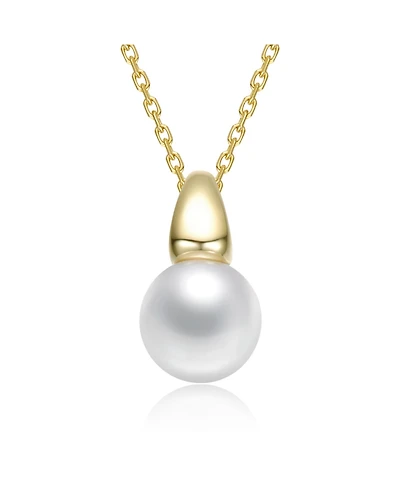 14K Gold Plated with White Mother of Pearl Pendant Necklace