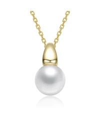 14K Gold Plated with White Mother of Pearl Pendant Necklace
