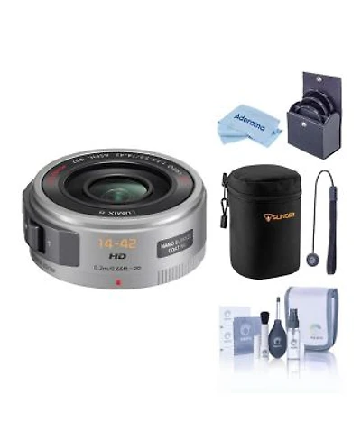 Panasonic Lumix G X Vario Pz 14 42mm F 3.5 5.6 Lens Silver For Micro Four Thirds With 37mm Filter Kit Lens Case Cleaner