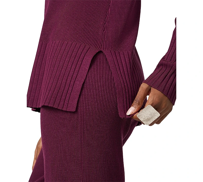Melissa Paige Petite Ribbed-Knit V-Neck Tunic & Pant Sweater Set