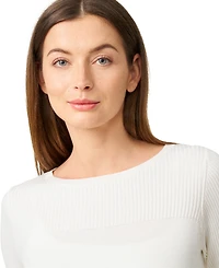 Melissa Paige Women's Petite Boat Neck Long-Sleeve Sweater