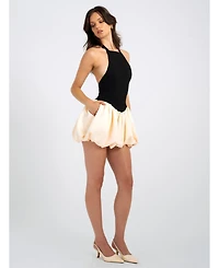 Miss Circle Women's Yaira Backless Drop Waist Mini Bubble Dress