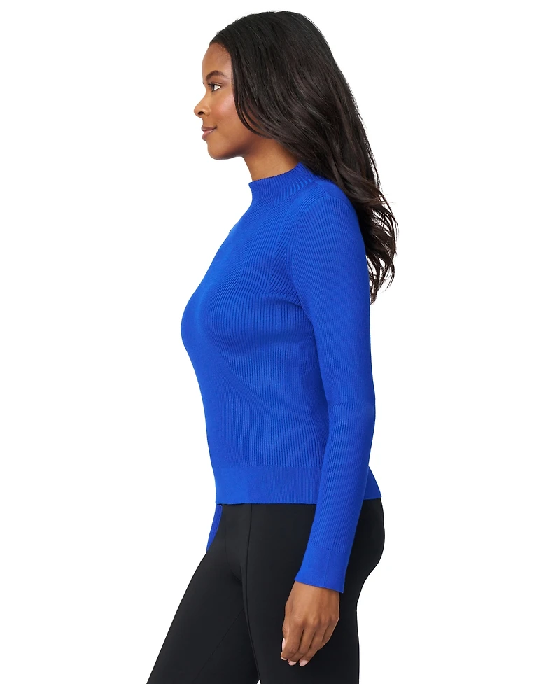 Melissa Paige Petite Funnel-Neck Ribbed Pullover Sweater