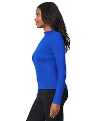 Melissa Paige Petite Funnel-Neck Ribbed Pullover Sweater