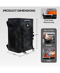 Quiksilver Coastal Collection Zipperless 48-72H 5 Layer Insulated Sweat Free Backpack Cooler with Air Sealed Lid