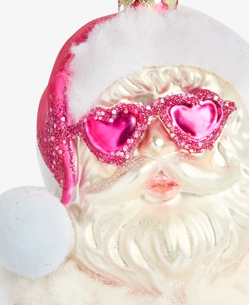 Holiday Lane Merry Magic Pink Heart Sunglasses Santa Ornament, Macy's Exclusive