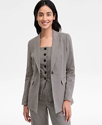 Anne Klein Women's Single-Button Houndstooth-Print Blazer