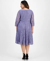 Sl Fashions Plus Size Sequined Lace Dress