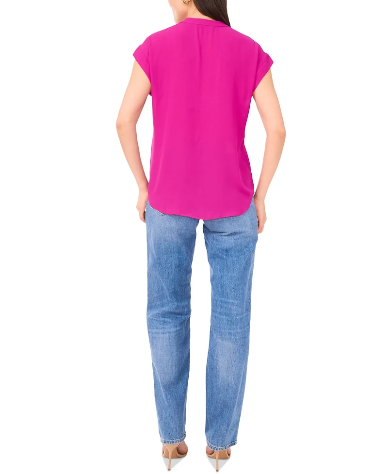 Vince Camuto Women's V-Neck Short-Sleeve Pullover Top