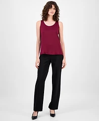 Anne Klein Women's Crinkled Scoop-Neck Sleeveless Top