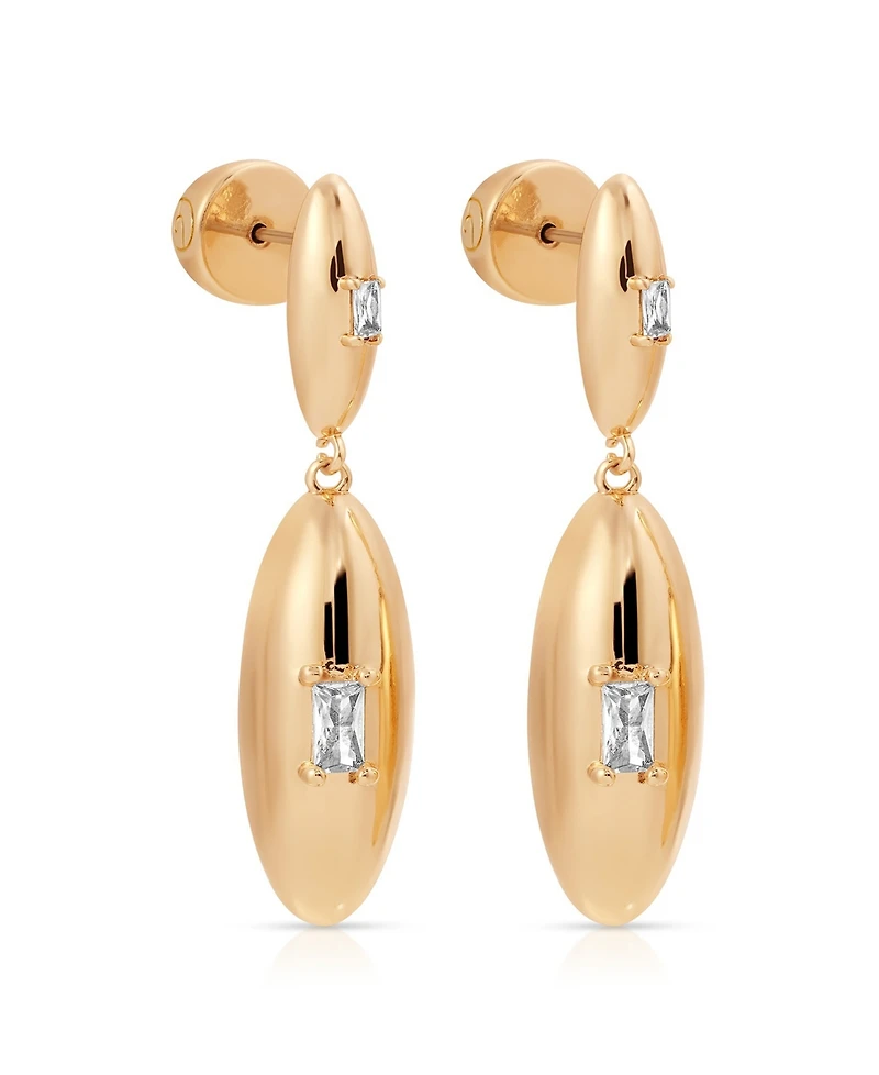 Ettika Oval Dome Double Drop Earrings