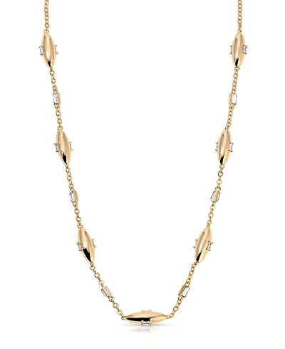 Ettika Oval Dome Baguette Crystal Chain Necklace