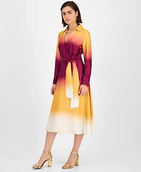 Tahari Asl Women's Ombre Faux-Wrap Dress
