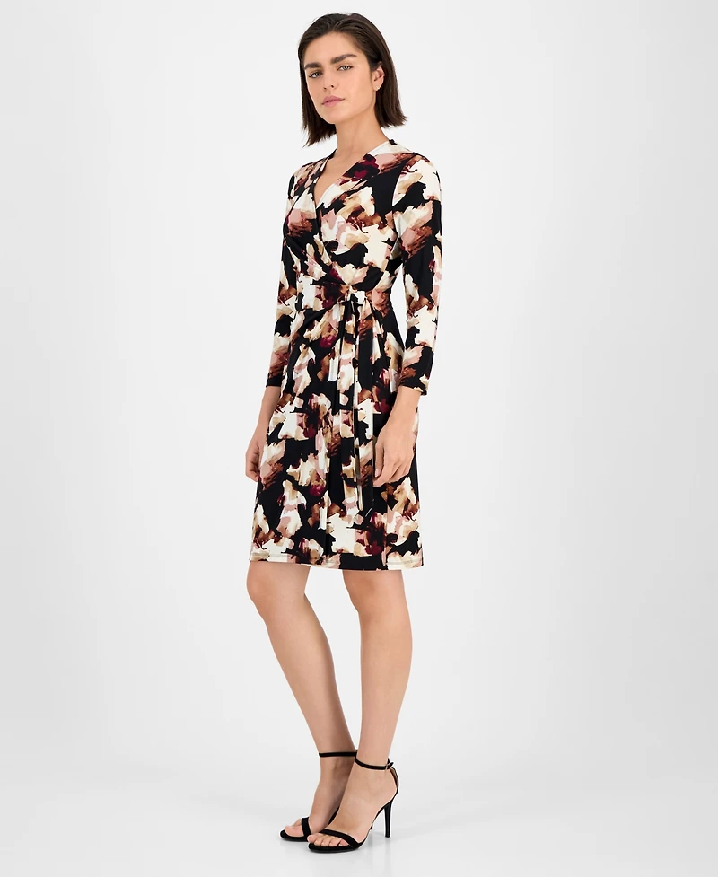 Anne Klein Petite Classic 3/4-Sleeve Wrap Dress