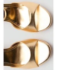 Mango Women's Metallic-Effect Heeled Sandals