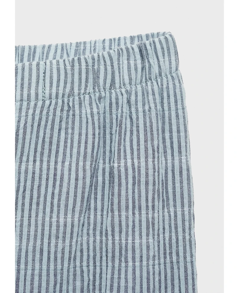 Mango Women's Cotton Striped Woven Seersucker Pajama Pants