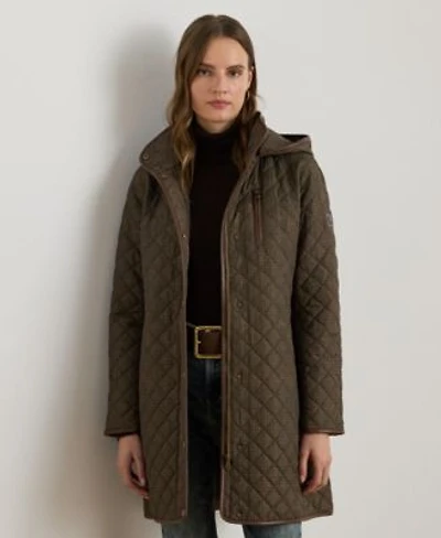 Lauren Ralph Lauren Womens Hooded Quilted Coat P Xs Xxl