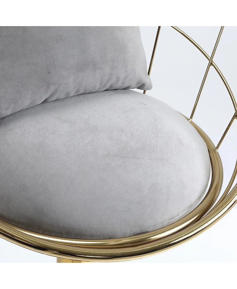 Streamdale Velvet Bar Chair, Pure Gold Plated, Unique Design, 360 Degree Height