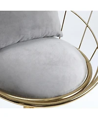Streamdale Velvet Bar Chair, Pure Gold Plated, Unique Design, 360 Degree Height