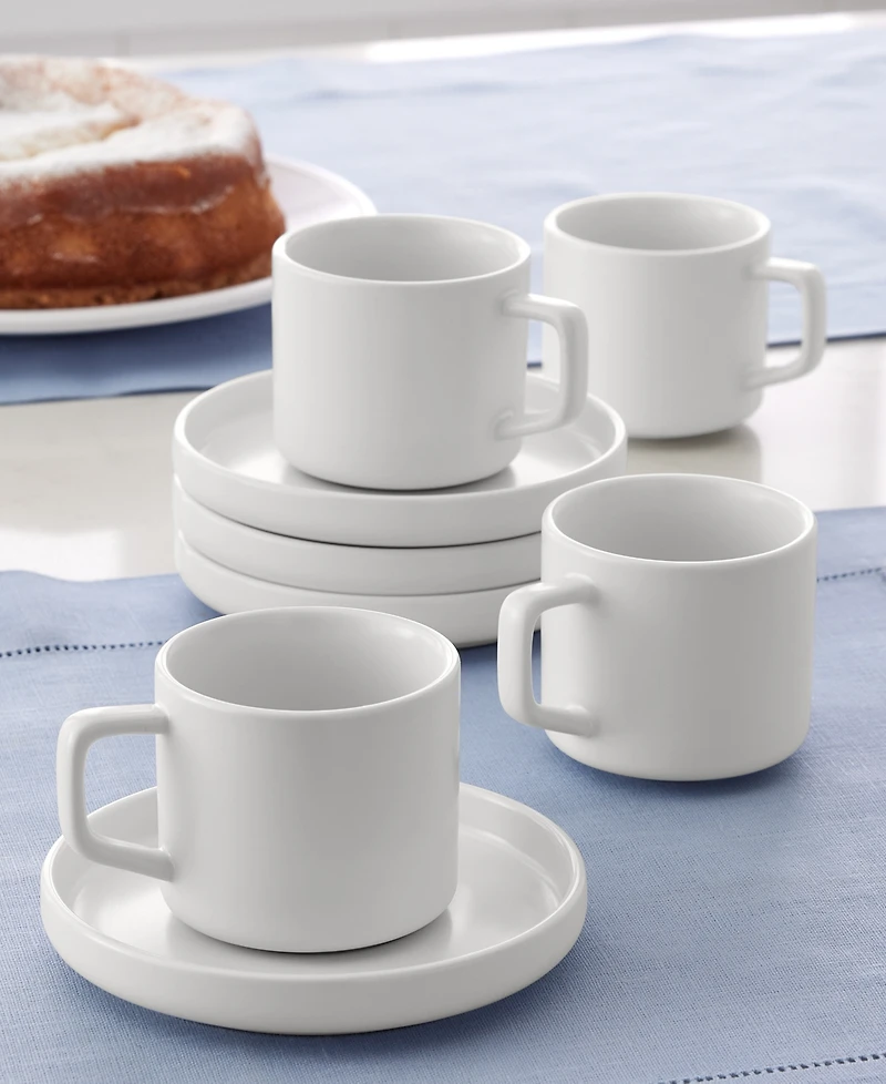 The Cellar Whiteware Espresso Cup & Saucer Set, Service for 4, Macy's Exclusive