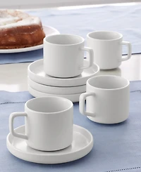 The Cellar Whiteware Espresso Cup & Saucer Set, Service for 4, Macy's Exclusive
