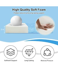 Aoodor Outdoor Dining Chair Cushions Set of 4, Waterproof Patio Furniture Seat Cushions, Pads with Ties, 18 x 19 inch