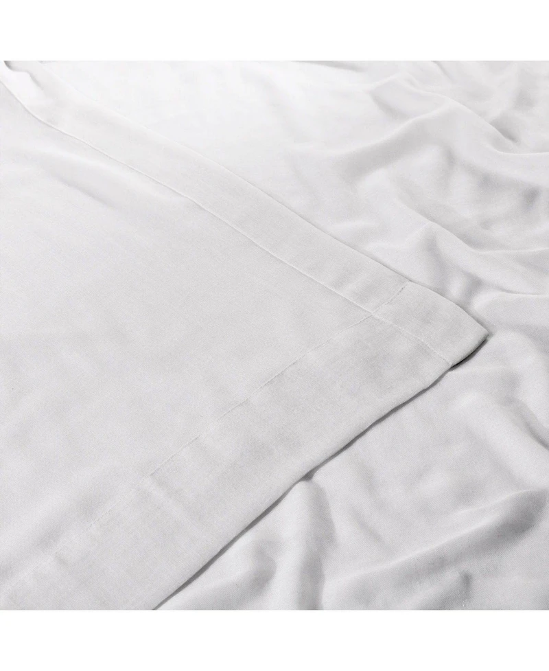 Half Price Drapes White Orchid Textured Faux Linen Sheer Curtain