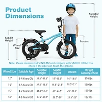 Kids Bike with Training Wheels for Older Children Adjustable Seat and Handlebar