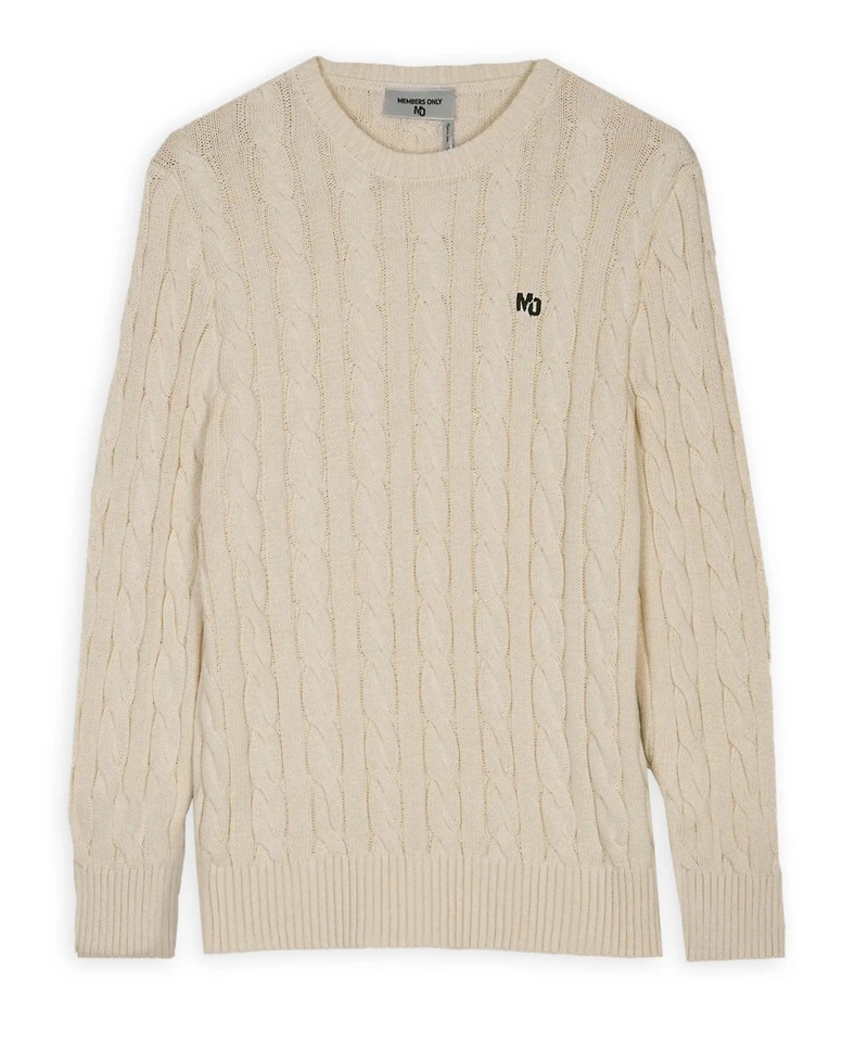 Members Only Men's Crew Neck Cable Knit Sweater