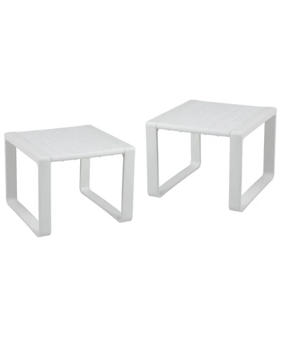 Weather Resistant Adirondack Outdoor Side Table Set of 2