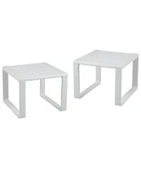 Weather Resistant Adirondack Outdoor Side Table Set of 2