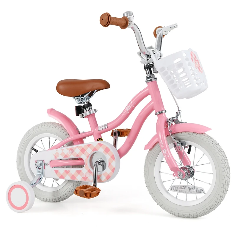 Kids Bike with Training Wheels and Front Basket for Boys and Girls Ages 3–4
