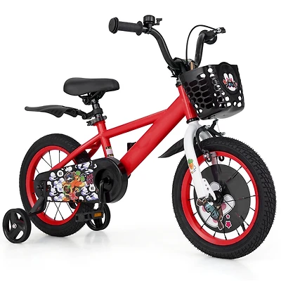 Kids Bike Adjustable with Storage Basket and Double Brake for 3-4 Years Old