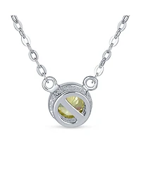 Bling Jewelry Petite Delicate 5MM Bezel Set Cz Solitaire Pendant Station Necklace Cubic Zirconia .925 Sterling Silver