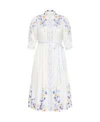 City Chic Plus Annabelle Button Down Floral Midi Dress