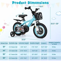 Kids Bike with Adjustable Handlebar and Saddle Perfect Bicycle for Children Aged 4-8 Years Old