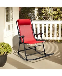 Gymax 2PCS Patio Folding Rocking Chair Outdoor Portable Lounge Rocker