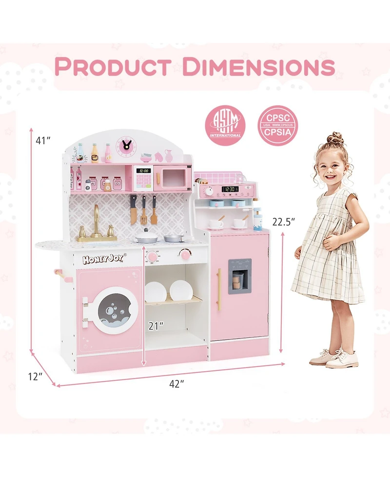 Kids Kitchen Set with Coffee Maker & Accessories Fun Pretend Play Toy for Children