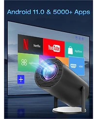 Artsea Mini Projector with 4K 1080 Support Portable 180° Rotation 130 inch Screen Movie Auto Keystone Correction Compati