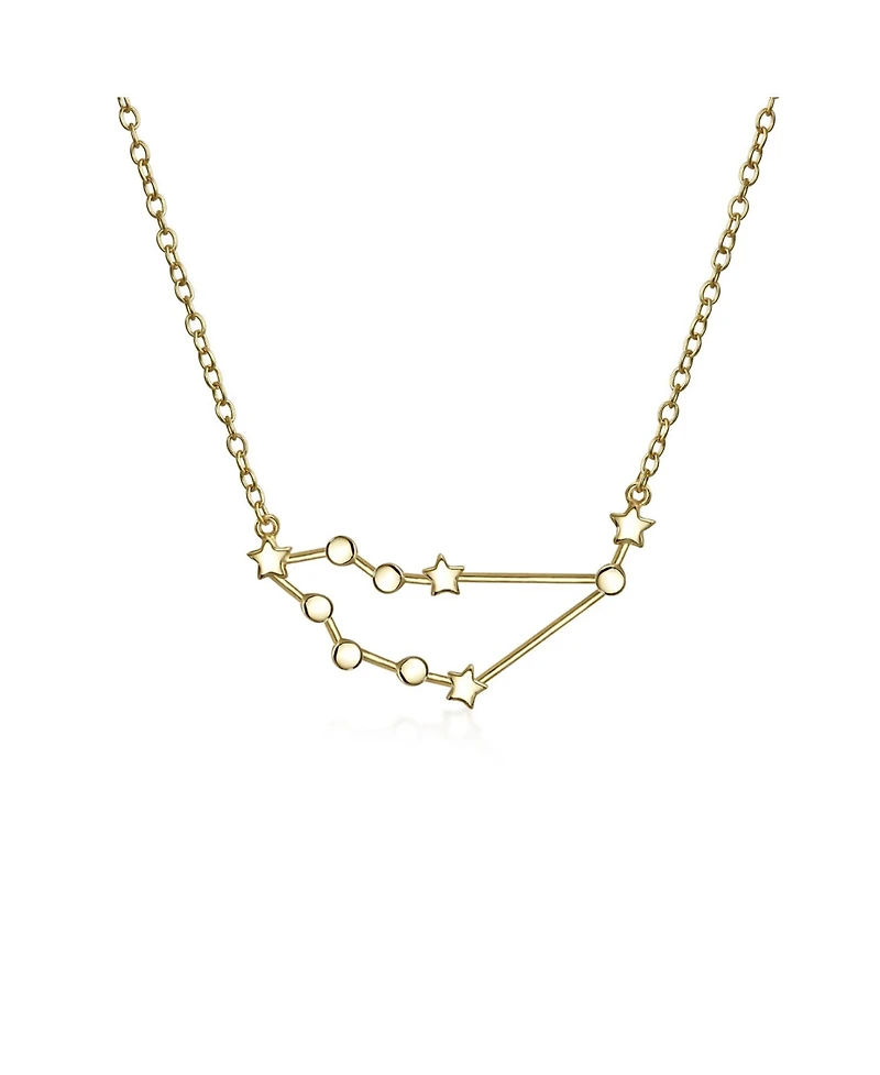 Bling Jewelry Delicate Celestial Astrology Zodiac Capricorn Constellation Stars Necklace Gold Plated Sterling Silver